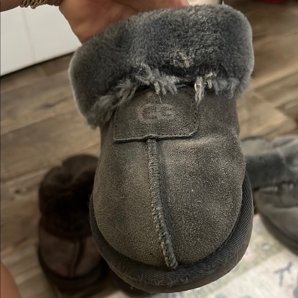 UGG Gray Suede Slippers